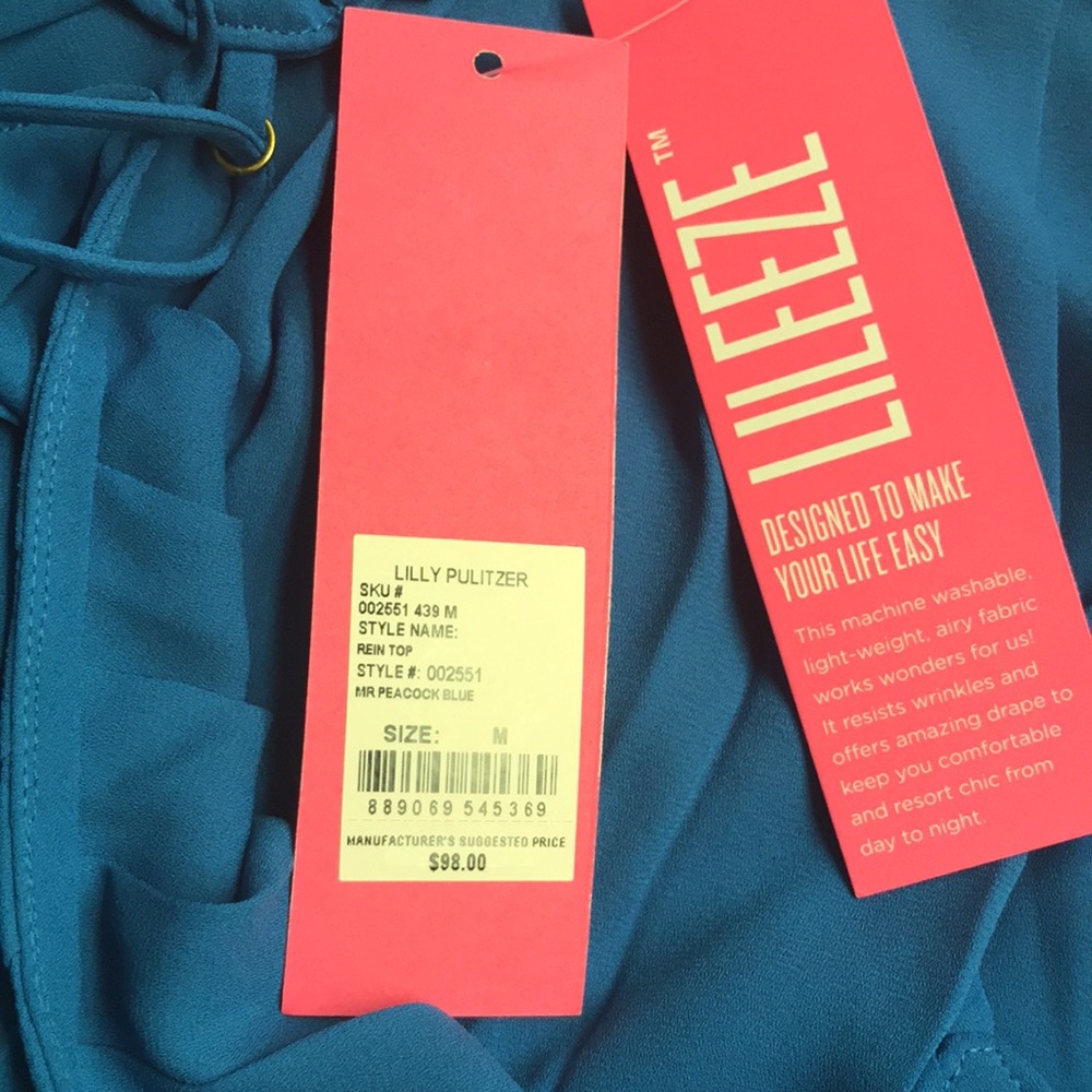 Lilly Pulitzer Rein MR peacock blue top. - Picture 7 of 7